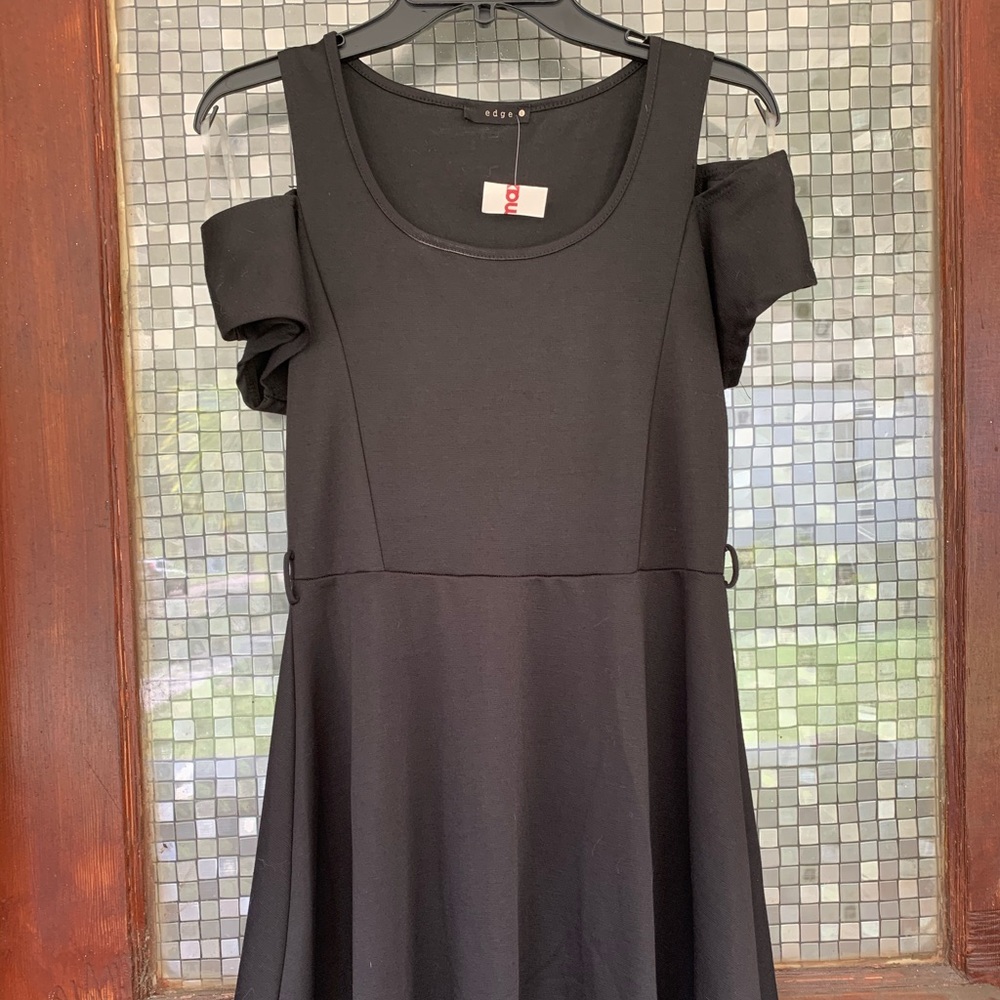 Cold Shoulder Black Dress